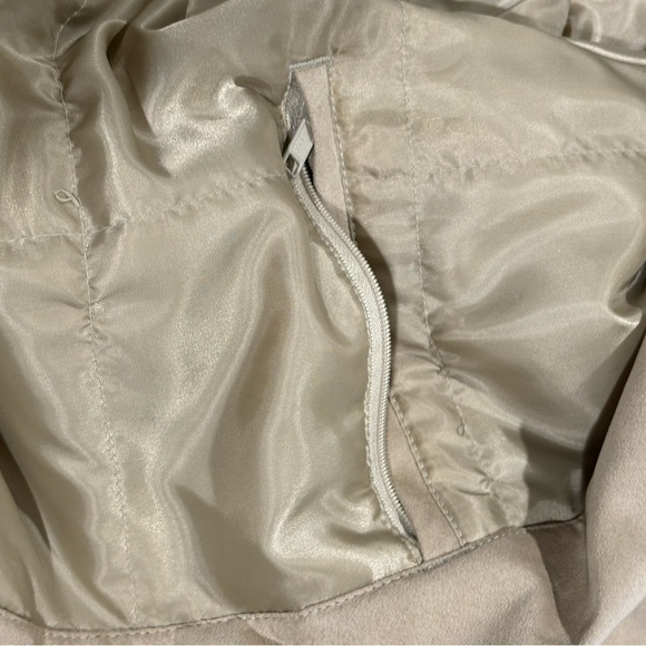 Cutter & Buck Men’s light tan faux suede Jacket Coat zip and button size large - Picture 12 of 13